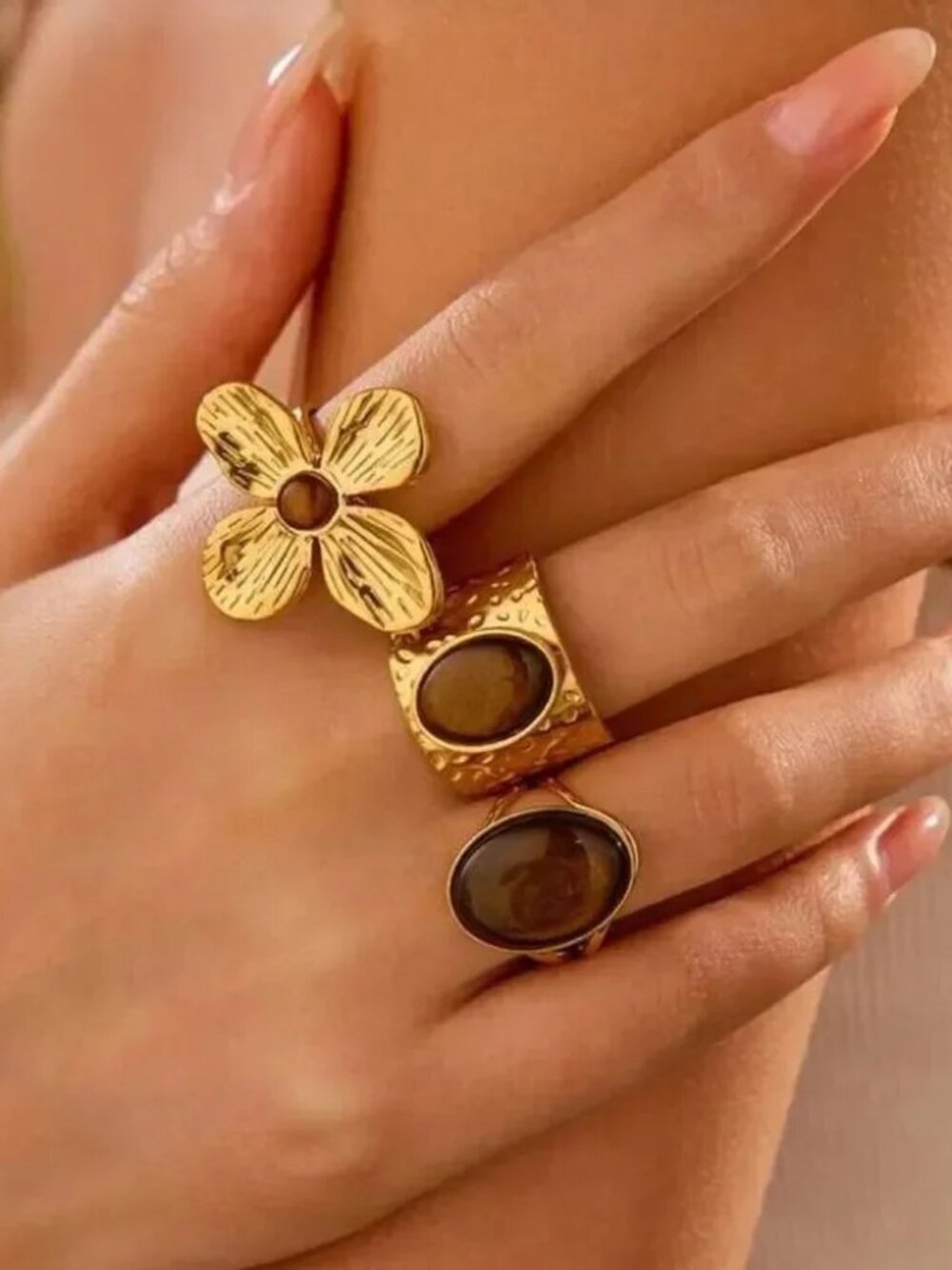 Tiger eye ring Q118